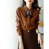 JOLIMENT thick shirt women long sleeve autumn and winter 2021 new solid color design sense niche temperament slim shirt