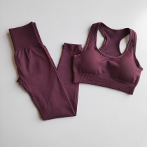 European and American Net red fitness clothes women running underwear sports training quick-drying high-elastic tight yoga beginner two-piece set