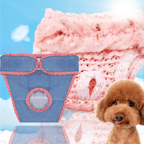 Chiffon lace dog pants pet pants supplies estrus panties breathable teddy than bear cat