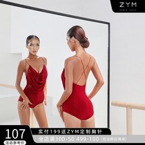 ZYM (half cup warm mist)suspender swing collar design top Latin dance practice suit women with chest pad 2152