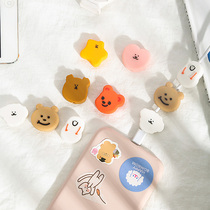 Mobile phone charger head data cable protective cover dedicated headphone cable anti-breaking rope cartoon cute super cute girl heart