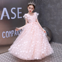 Flower girl dress wedding dress high-end foreign girl birthday puffy gauze girl girl host princess dress childrens costume