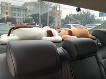 Car in-car with pillow groveling groveling dog Little plus-size plush toy rear window doll car paparazzi doll