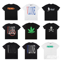 Trend view VLONE big V reflective smoke angel FRIENDS short-sleeved T-shirt male king Yibo Edison Chen the same paragraph