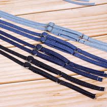 Belt fabric womens lace denim fabric suspenders strap rope decoration two suspenders strap thin straps
