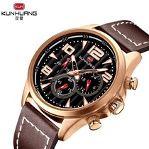 Hot sale European and American sports watch men multifunctional waterproof luminous quartz watch belt big dial watches