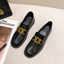 WUXIE British College Black JK uniform buckle Lefu single shoes womens soft bottom work small leather shoes