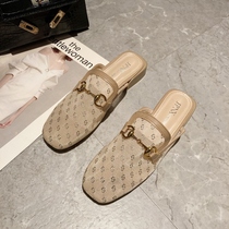 Wushe square head breathable mesh buckle Lefu XIE~A pedal square with a single XIE Baotou half-drag XIE