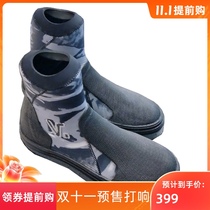 Taiwan V DIVE high-elastic wear-resistant felt bottom diving shoes non-slip vegetable melon bottom thick stab-proof fishing hiking shoes