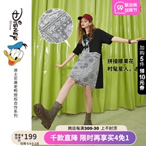 (Donald Duck Joint name) fairy pocket fake two small man T-shirt dress female 2021 Autumn New