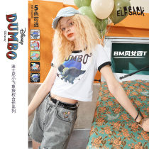 (Dumbo cooperation model)Goblin pocket bm wind short t-shirt womens 2021 summer new slim-fit top trend