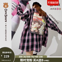  (love bear joint style)Leprechaun pocket long-sleeved Hong Kong style sub-shirt womens 2021 autumn new top
