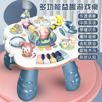 Childrens multifunctional building blocks learning table early education game table boys and girls 0-1 to 3 years old puzzle baby age