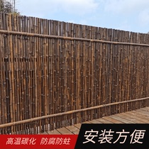碳化竹子篱笆栅栏户外围栏民宿装饰阳台花园屏风隔断定制防腐清漆