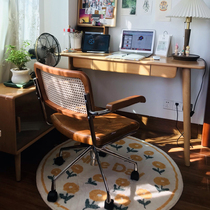 Eighty-nine rattan computer office chair retro rotating chair middle ancient study desk learning ergonomic seat