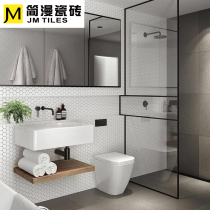 Nordic simple black and white size hexagonal ceramic mosaic wall tile background wall kitchen bathroom balcony