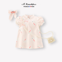 Chinese style Hanfu costume girls cheongsam ~ France A Knackfuss summer baby Foreign style childrens dress