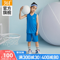 361 Degrees Child Clothing Boys Basketball Sports Suit Sleeveless Basketball Vest 2022 Summer CUHK Boys new suit