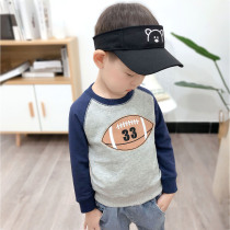 Childrens crew neck sweatshirt Korean version of the spring and autumn baby cotton casual top thin boy long sleeves leggings tide boy