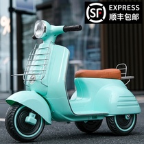 Children's electric motorcycle 1-3-6 years old rechargeable double remote control tricycle boys and girls toy stroller