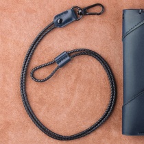 Mobile phone Bluetooth headphones Hanging Neck Rope Chest Card Documents Sling Camera Braiding Genuine Leather Long String Accessories Fashion Hanging Strap