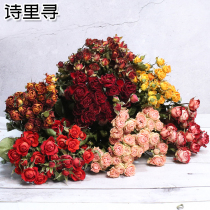Bubble rose dried flower bouquet natural home living room decoration rose ornaments photo props handmade multi-headed roses