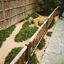 Japanese courtyard bamboo fence garden decoration bamboo railing bamboo art screen small fence guardrail Zen dry mountain fence
