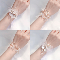 ins Super fairy sweet wedding gift Korean butterfly bride wrist flower bridesmaid sister group bracelet Super fairy decoration gift