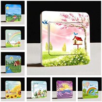 Home Creative Minima Room Self-Adhesive Waterproof Cartoon Cute Light Switch Patch Wall Sticker socket Panel Decorative Sticker