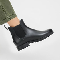 Hellozebra (Japan) Fashion early autumn rain shoes Womens anti-slip rain boots Short cylinder ladies Water shoe cover shoes