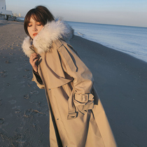 Winter long windbreaker cotton-padded women Knee Parker suit 2021 New Korean version of cotton coat coat oversize tide
