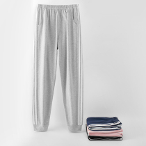 Sleeping Pants Woman Pure Cotton Long Pants Spring Autumn Style Home Pants Big Code Full Cotton Autumn Winter Easy Anti-mosquito Pants Beam Leg Home Pants