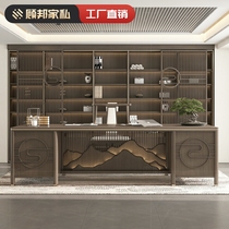 The new Chinese meditation solid wood boss table manager desk top desk atmospheric presidents office