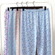 China-Laos loose home sleeping pants lady pure cotton big code mom old lady thin-style breathable full cotton air conditioning pants long pants