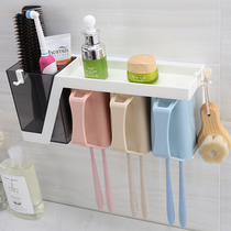 Toilet Electric Toothbrush Shelf Free to punch Toothbrush Rack Mouthwash Cup Wash Suit Creative Wall-mounted Dental rack