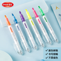 Master straight liquid color highlighter 6 colors optional fluorescent marker Light color students with tasteless candy color