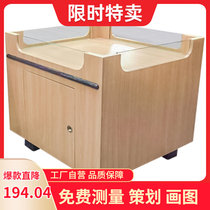 Factory direct steel and wood structure flat pile promotion display cabinet stainless steel table fresh boutique vegetable and fruit rack