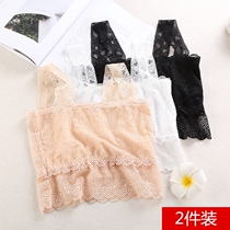 Lace harness Breasted Breast woman Summer thin undershirt Short Underwear Short-in-the-back Anti-walk light wrap with a small vest