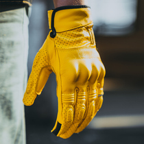 VCOROS Motorcycle Retro Gloves All Season Genuine Leather Locomotive Rider Riding Gear for Men and Women Spring Summer Touch Screen