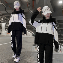 Casual Sportswear Suit Womens Spring Autumn 2022 New Wee Clothes Han Edition Loose Students Running Fashion Two Sets