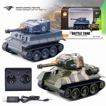 Mini remote control tank crawler super small table bed toy military model Q version T34 Tiger Pershing