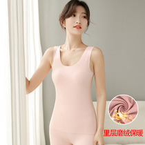 No trace vest women plus velvet base shirt winter autumn pants wear thickened fever velvet thermal underwear top