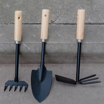 Wood Handle Five Teeth Nail Harrow Iron Rake Small Harrowing Seed Rape Shovel Flower Shoeing Head Turtched Turtched Earth Nourishing Flower Tool Suit