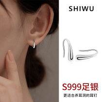 999 sterling silver earrings womens sterling silver water drop ear hooks ear piercing earrings 2023 new explosive style earrings womens sense of luxury