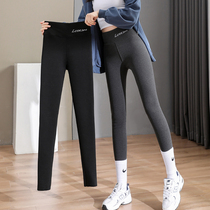 Duvet Autumn Pants Woman Spring Autumn Thin with high waist tight and warm inner wearing cotton pants wool pants external wearing gush black underpants