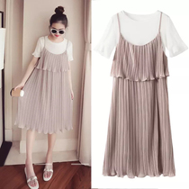 Net red maternity dress summer dress out fashion suit foreign maternity dress 2021 new summer dress