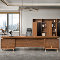 New Chinese solid wood boss desk desk simple modern president table big Pantai office Ebony custom