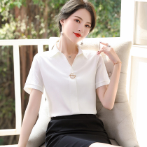 White shirt womens business suit summer fashion OL short-sleeved shirt Womens work clothes Formal womens suit skirt
