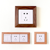 Switch sticker decorative wall sticker socket panel insert protective cover creative simple Nordic decorative frame solid wood switch sticker