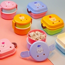 Cute Little Animal Children Refreshment Box Mini Boxed Box Double Lunch Box Portable Baby Water Fruit Box Student Dining Box